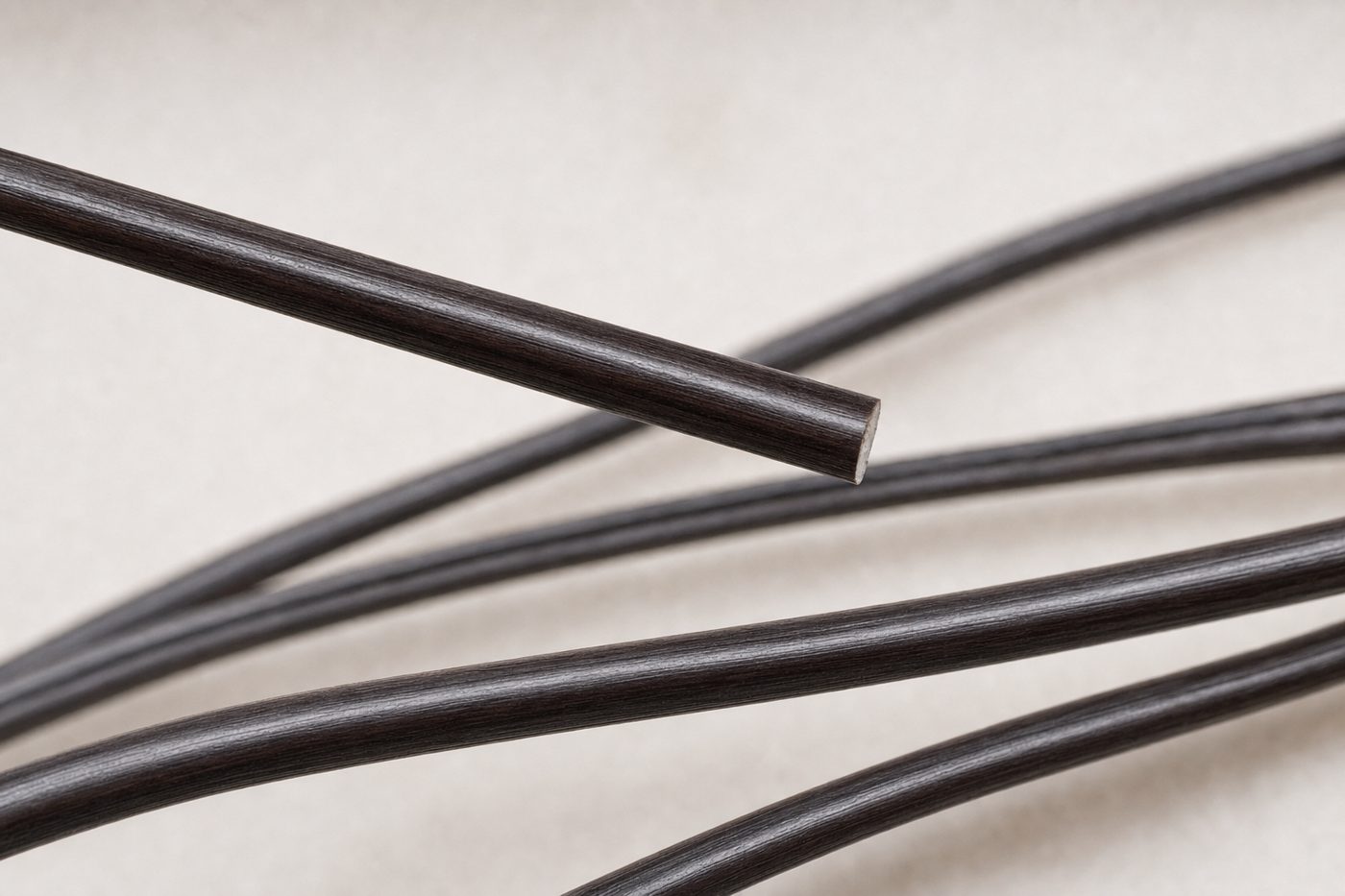 Macro photo of the same hair with an intact smooth cuticle