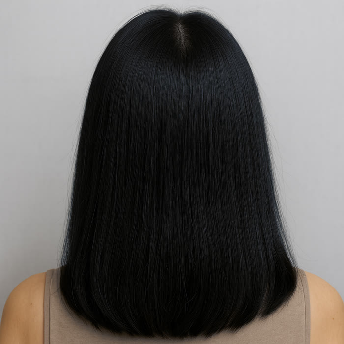 The same hair after switching to filtered shower water: smoother and less frizzy